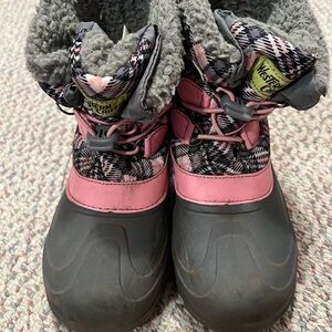 Western Chief Pink and Gray Winter Boots